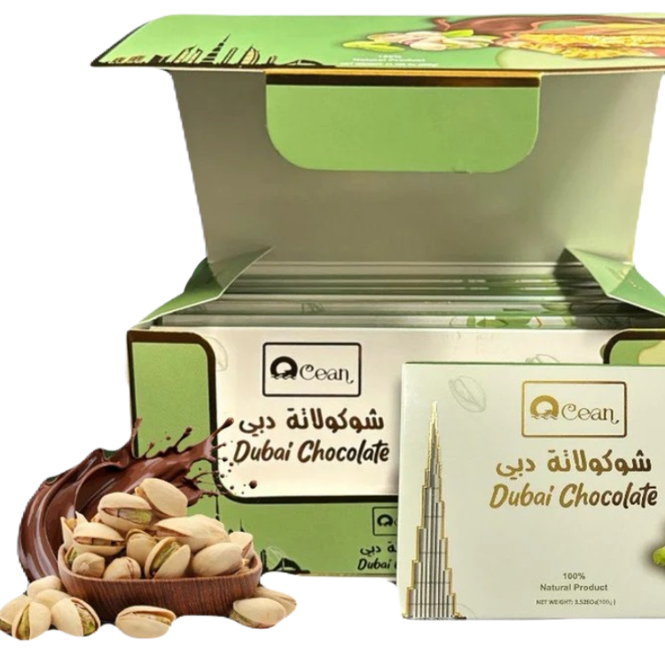 Ocean Dubai Chocolate – Pistachio Kunafa Milk Chocolate Bars (100g & 200g)